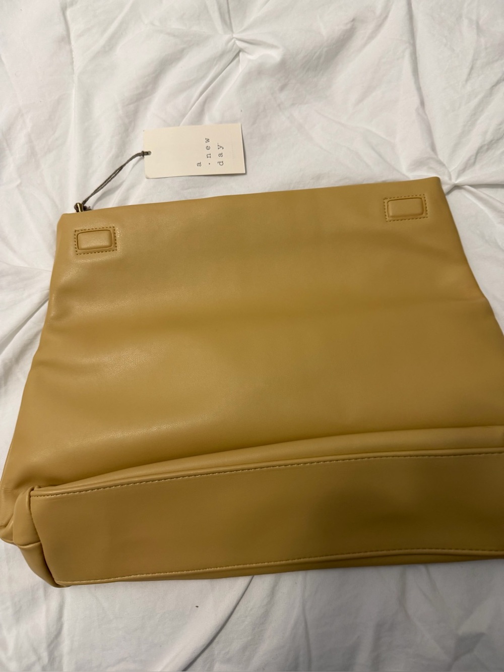 Tan Faux Leather Clutch